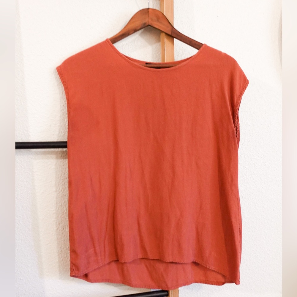 forever 21 terracotta rust cap sleeve tank top • women’s size small